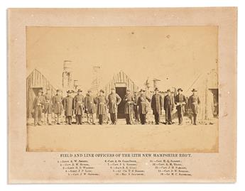 (CIVIL WAR--NEW HAMPSHIRE.) Photograph of Field and Line Officers of the 12th New Hampshire Regt, with 10 related photos.